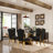 Ameriya Glass Top Metal Base Dining Table