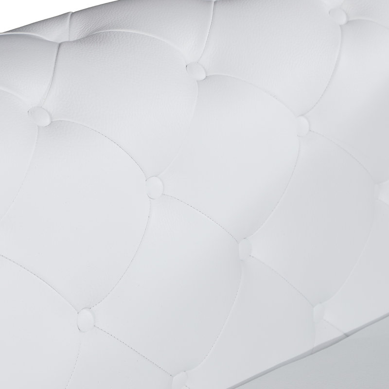 Causeuse 100% cuir Global United, Blanc