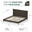 Structure de lit plateforme en bois massif avec pieds en métal Zuniga, garantie de 15 ans, capacité de 1 200 lb, aucun sommier requis-700385739-700385743