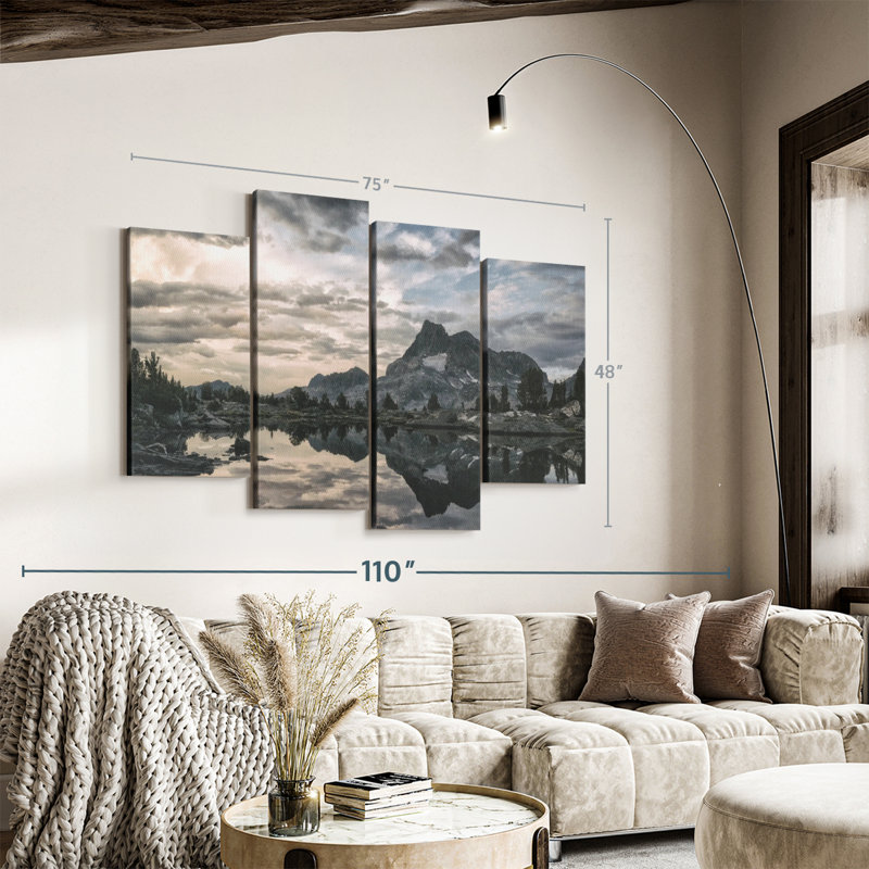 «Sierra Nevada At Sunset Wall Art», H 48 po x l 75 po x P 1,25 po