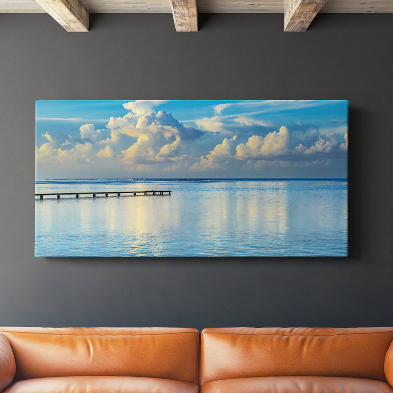 Sunrise Dock - Toile tendue avec châssis - Prêt à accrocher