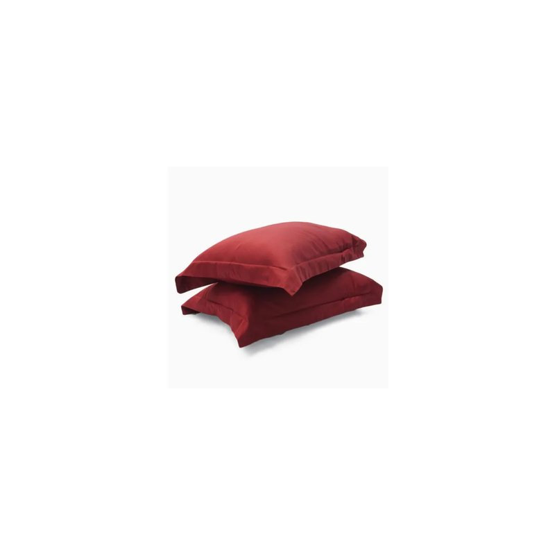 400TC Sateen Solid Cotton Pillow Sham, Burgundy