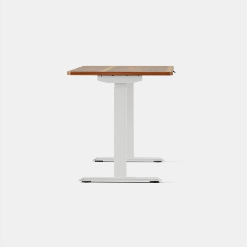 Duo Standing Desk, 47.3" H x 58" W x 27" D, Walnut, White