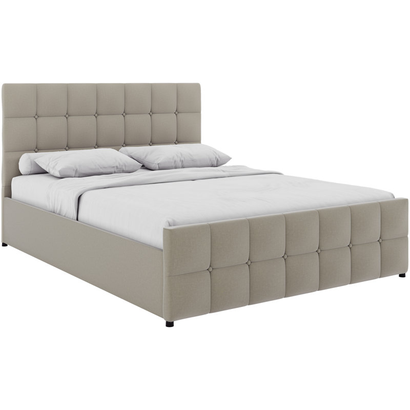 Connell Upholstered Ottoman Bed, UKFR Certified, Kingsize (5'), Beige 
