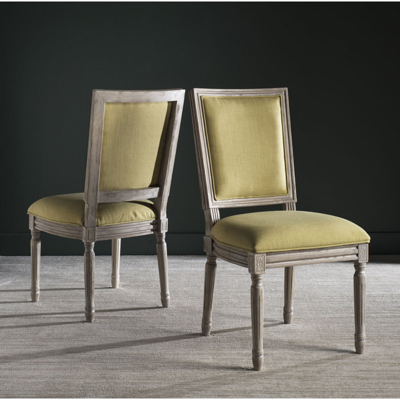 Moneta 19.5'' H Upholstered Side Chair, Spring Green/Rustic Gray
