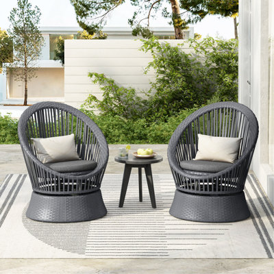 26.7" Modern Swivel Lounge Chair With Iron Frame, Featuring A Stylish Round Design, Perfect For Living Room, Patio, Or Balcony Relaxation