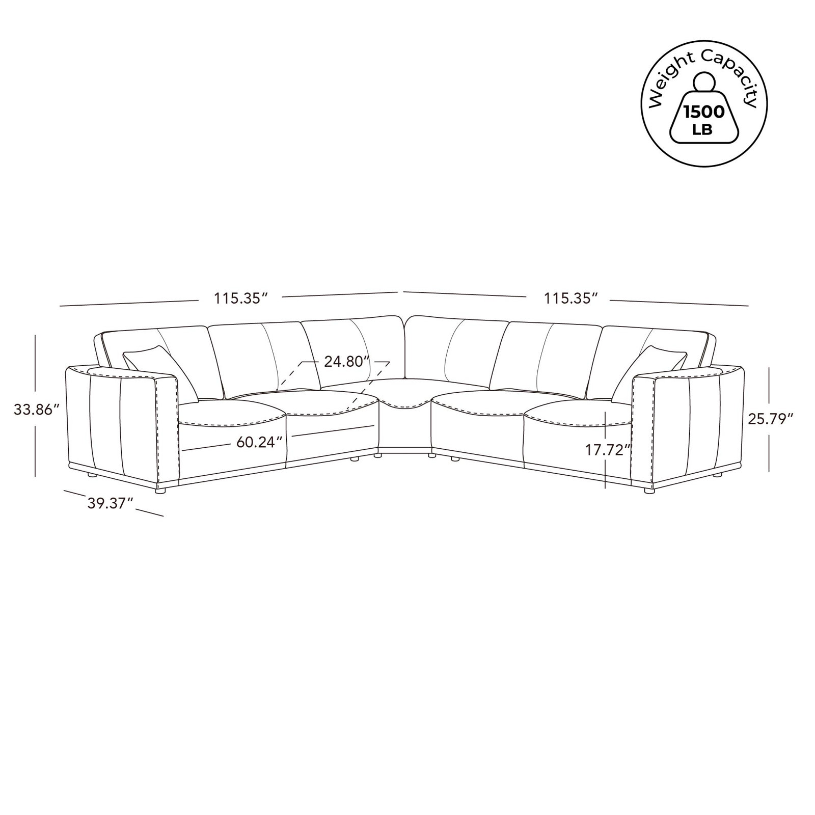 Becki Owens for Joss & Main Upholstered Sectional, Ojai Lace Performance Textured Weave