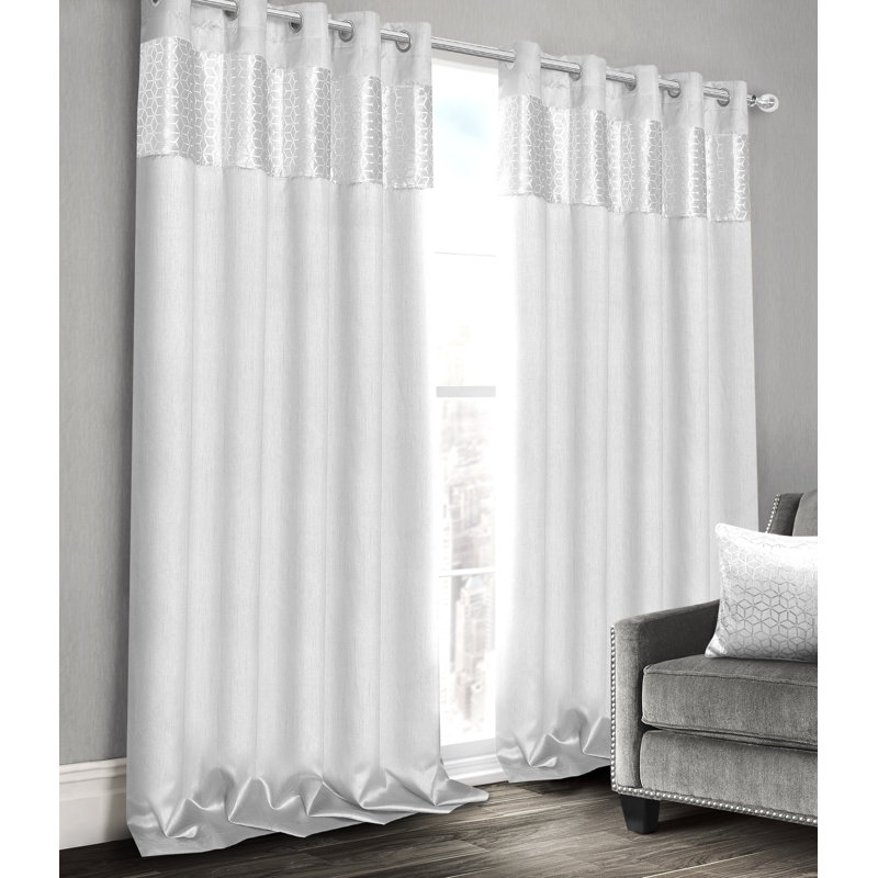 Sidman Curtain, White, 66cm Width x 72cm Drop