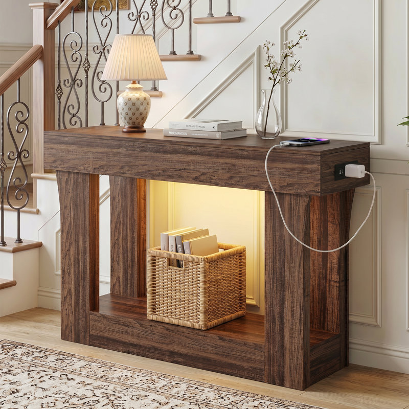 Console moderne en bois massif 47 po