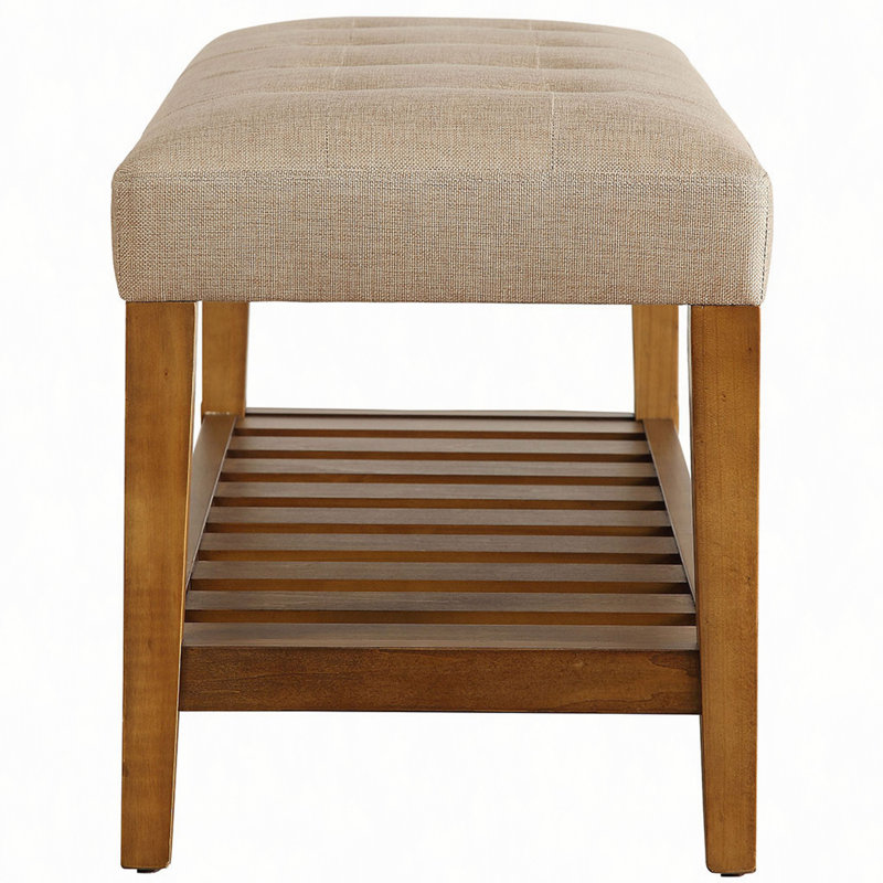Banc capitonné capitonné, Beige, Beige