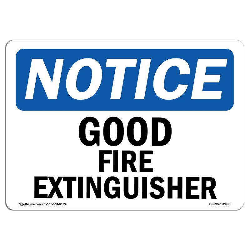 Bon signe d'extincteur