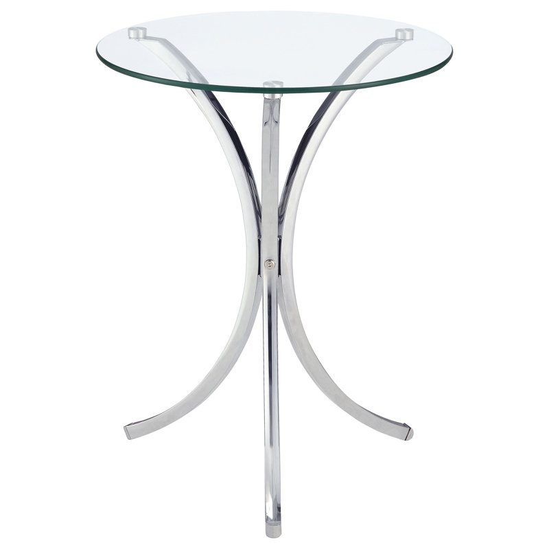 Table d'appoint ronde Eloise avec pieds courbés, Silver