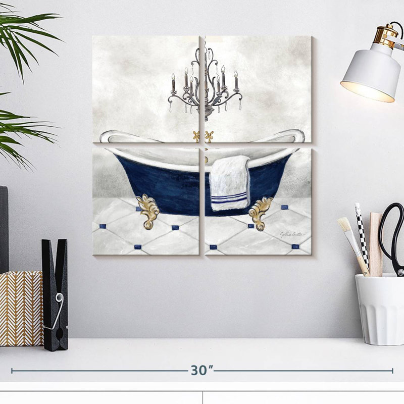 Kerrick Navy Blue Bath II, 18" H x 18" W