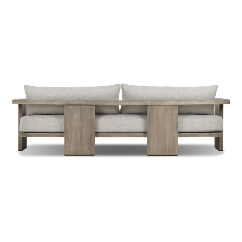 Tahana Outdoor 4 - Seat Patio Sofa, Gray Wood, Hayes Fog