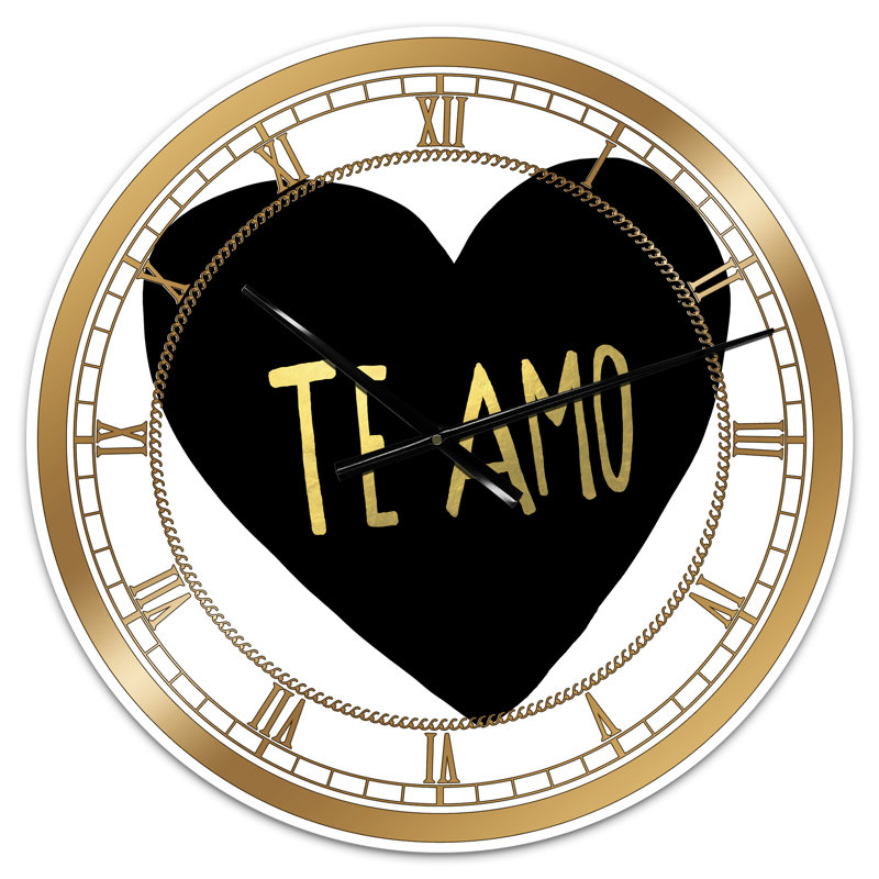 Te Amo - Grande horloge murale glam, Petit