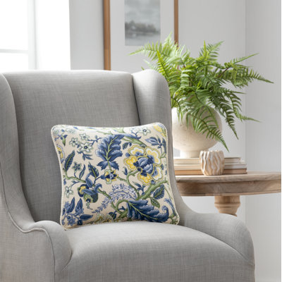 Regency Floral Cotton Throw Pillow
