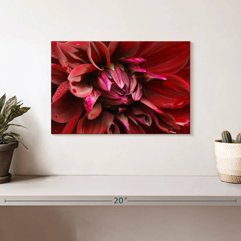 Fleur de dahlia rouge Harnek, H 8 po x l 12 po