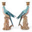 Porcelain Blue Parrot Candle Holder Pair with Bronze Ormolu