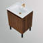 Meuble-lavabo de 24 po, lavabo en céramique, armoire imperméable, structure autoportante, double installation moderne à deux tiroirs, lavabo facile à nettoyer