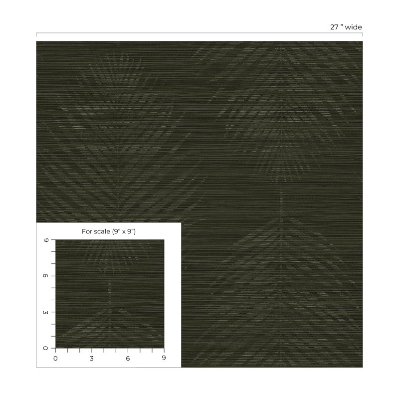 Papier peint en vinyle gaufré Ivy Bronx Designs Kotka, Vert / Argent