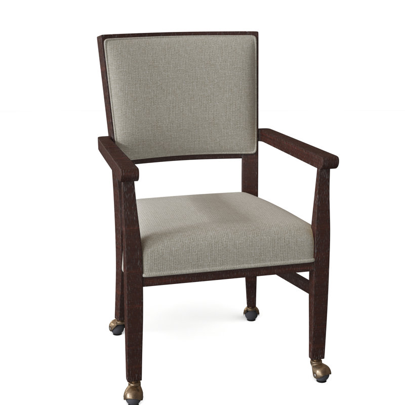 Chaise avec accoudoirs rembourrée Dilworth, 3157 Albâtre, Noyers