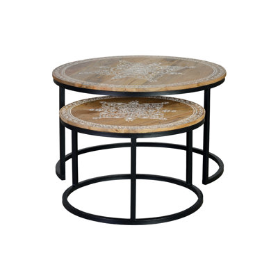 Odessa Solid Wood Sled Nesting Tables