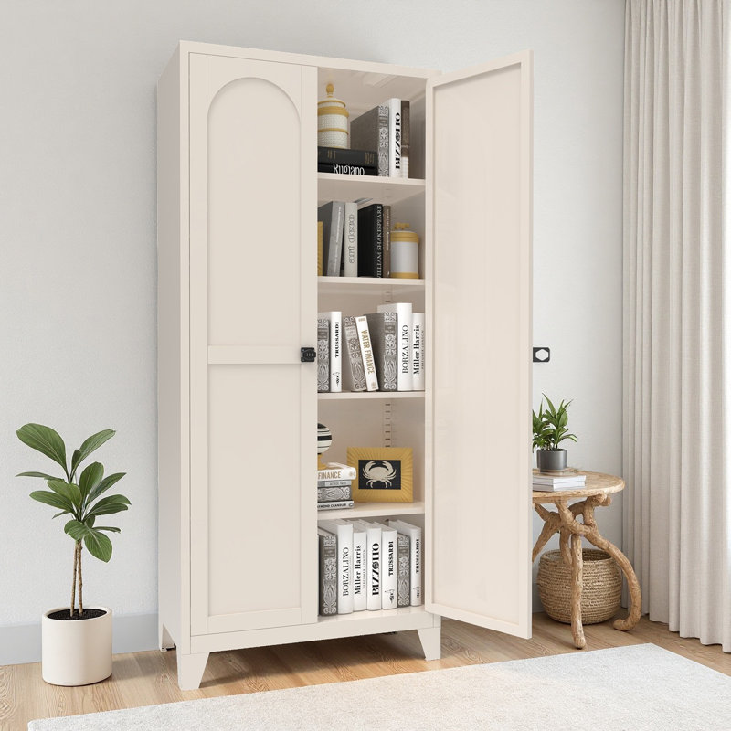 70.9 Inch Tall Metal Storage Cabinet, Beige