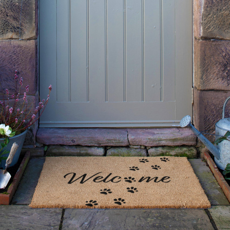Welcome Paws Coir Doormat, 90cm W x 60cm L