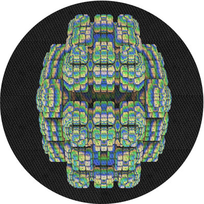 Tapis noir/vert tissé à la machine