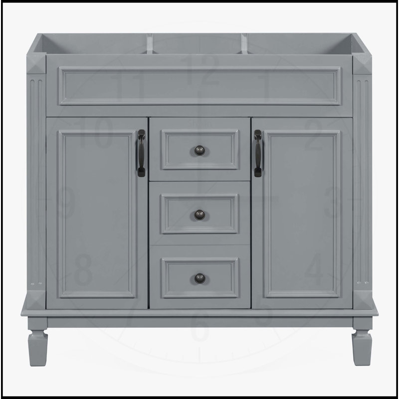 Meuble-lavabo 36 po sans lavabo supérieur, Gris