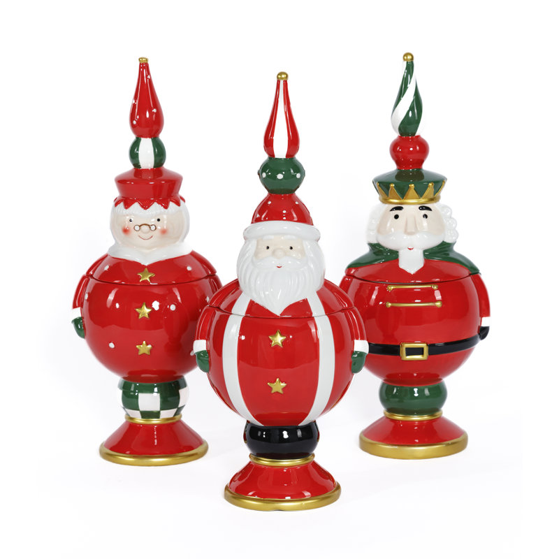 Hand-Painted Ceramic Cookie Jar, Set of 3 Assorted Styles