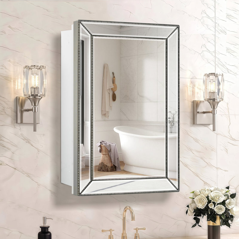 Armoire à pharmacie rétro 20 x 32, Argent, 32" H x 20" W x 5.1" D