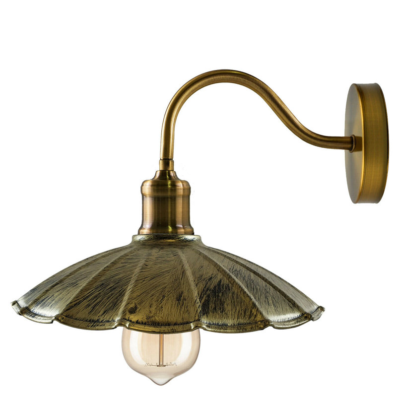 Rayden Armed Sconce, Brushed Brass
