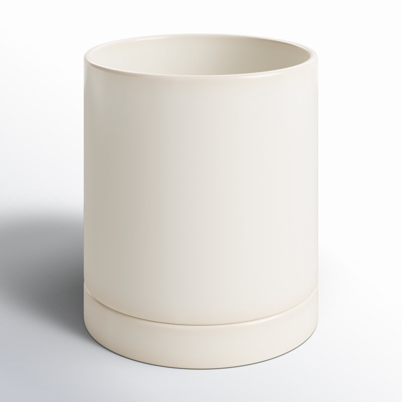 Pot de fleurs en céramique Carlotta, Blanc, H 4,75 po x l 4,25 po x P 4,25 po