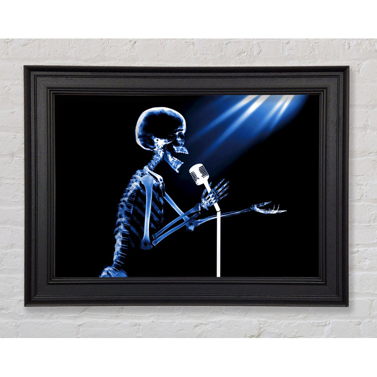 Skeleton Singer Figure Happy Larry Skeleton Singer Framed Print | Wayfair.co.uk