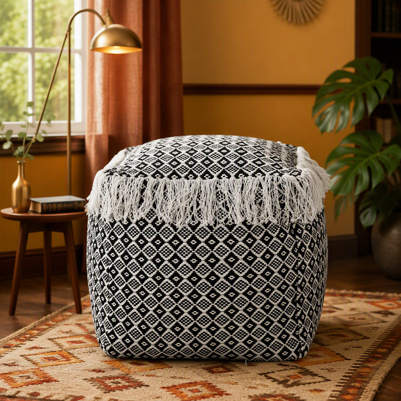 POUF EN COTON TISSÉ