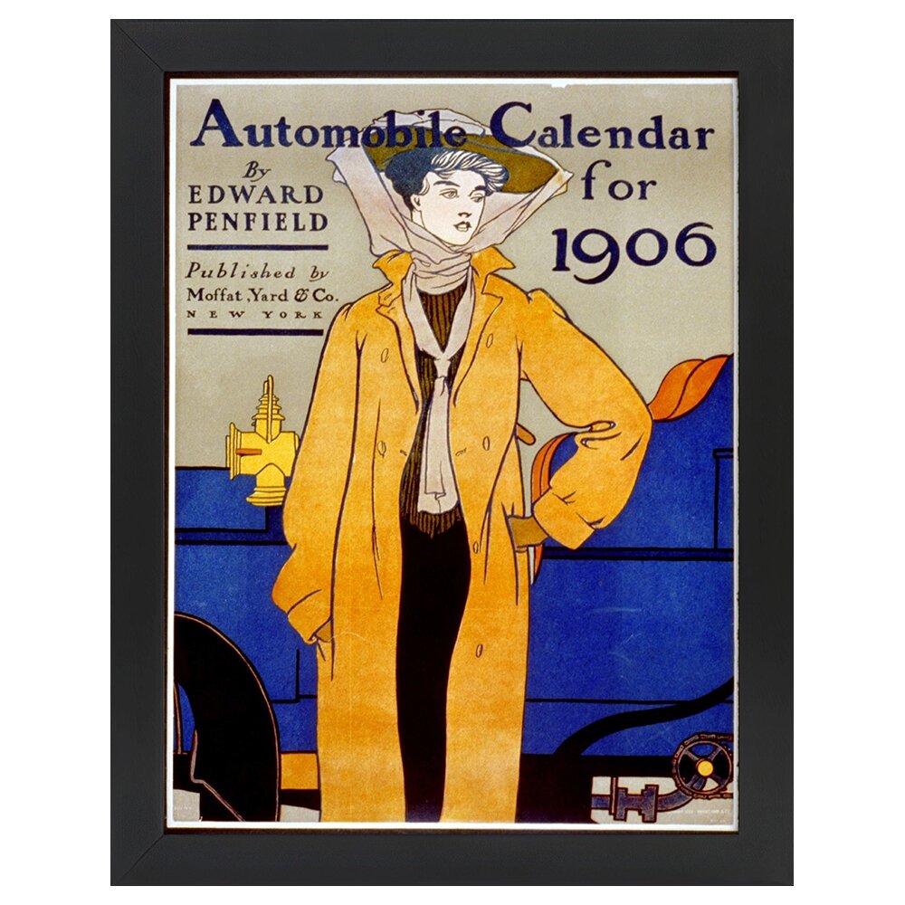 Leinwandbild Vintage Advertising Poster Automobile Calendar For 1906