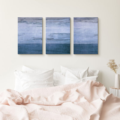 «Light and Dark Blue», 3 pièces sur toile