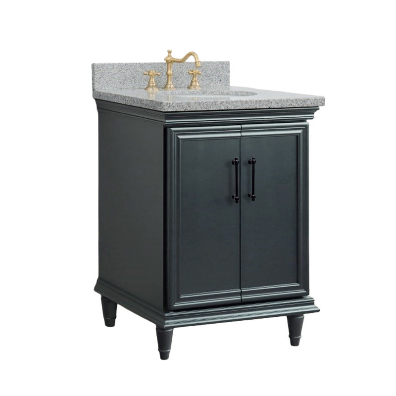 Meuble-lavabo simple et lavabo ovale, Gris, 25"