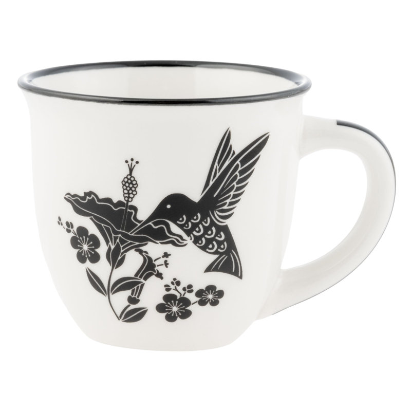 Tasse expresso bohème noir et blanc colibri