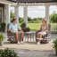 Ensemble de mobilier d'extérieur en osier toutes saisons 5 pièces Totnes avec canapé et fauteuils pivotants-1752938758-1752938760
