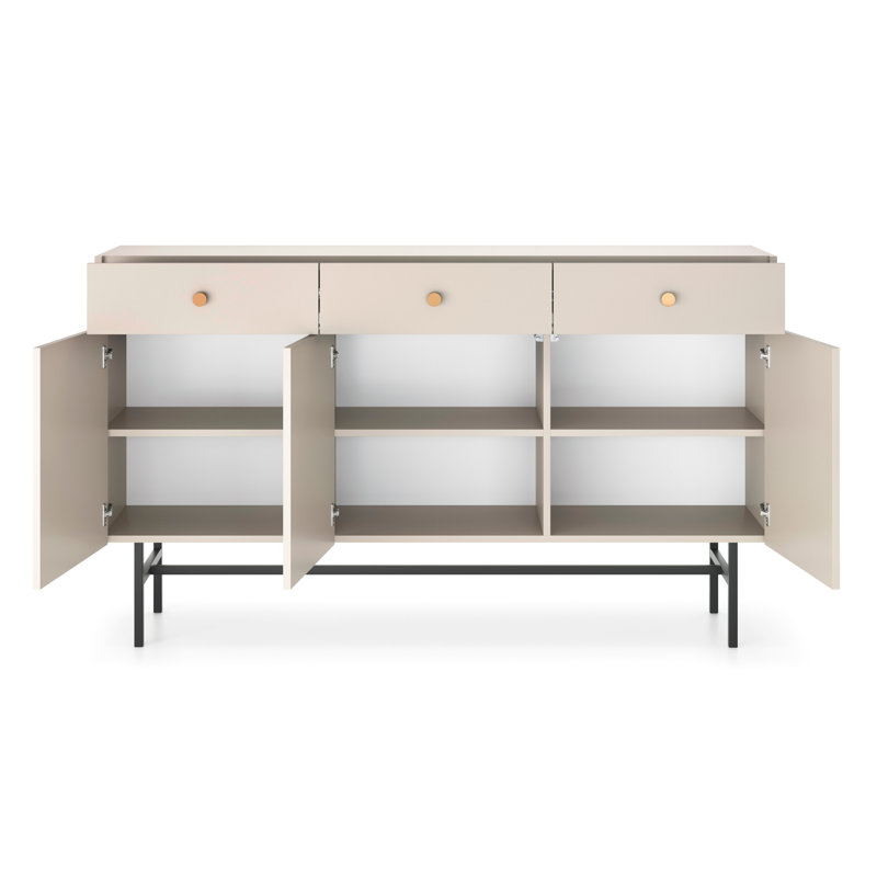Divenos Three Door Sideboard With Drawers 155 cm Beige