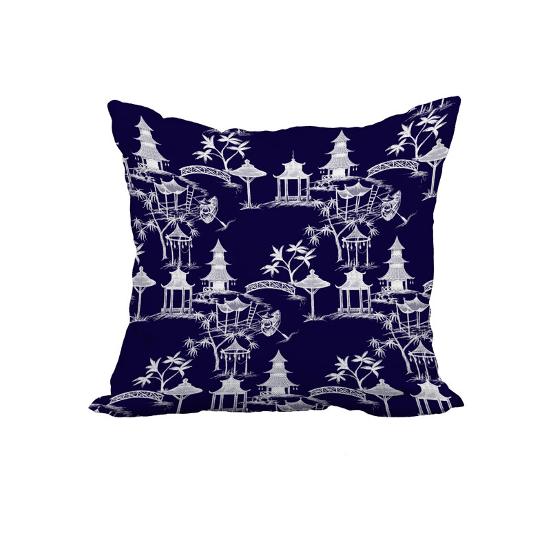 Coussin Osbaldo, 18 po x 18 po, Bleu marine