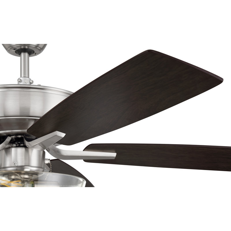 Pro Plus 101 Clear Bowl Light Kit 52'' Ceiling Fan with Light Kit, Brushed Polished Nickel