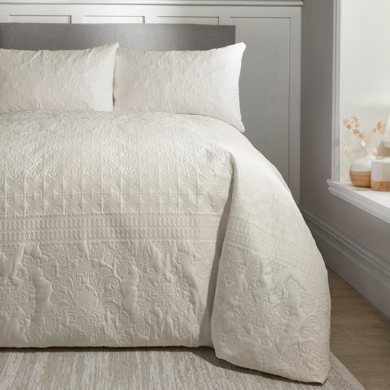 Delante Polyester Solid Colour Duvet Cover Set with Pillowcases, Beige, Double - 2 Standard Pillowcases