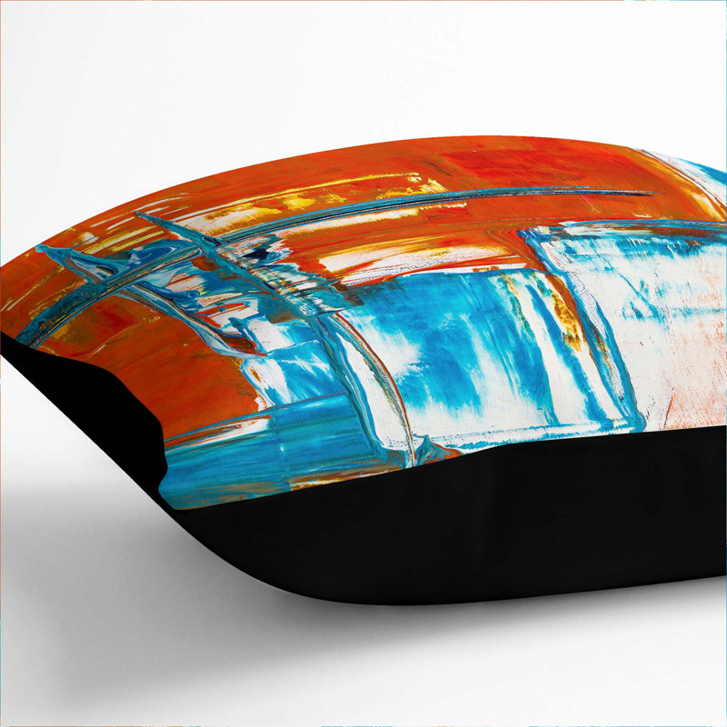 Abstract Square Throw Cushion, Black, 55 x 55 cm