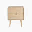 Deeali Rectangle Mango Wooden Bedside Table With Two Storage Drawers - Modern Vintage Style 