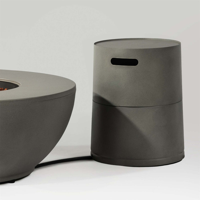 Versatile Steel Propane Tank Cover and Hide - away Side Table for Both Indoor and Outdoor Use with Easy Split Design