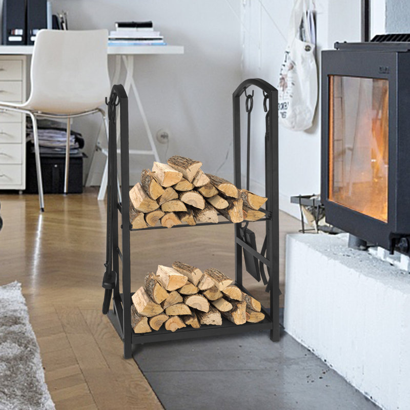 17.8'' W Metal Log Rack