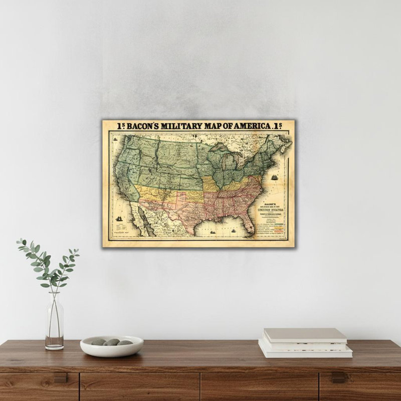 Art mural rétro de 1933, carte non encadrée de Long Island